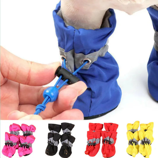 4pcs/set Waterproof Pet Dog Shoes.
